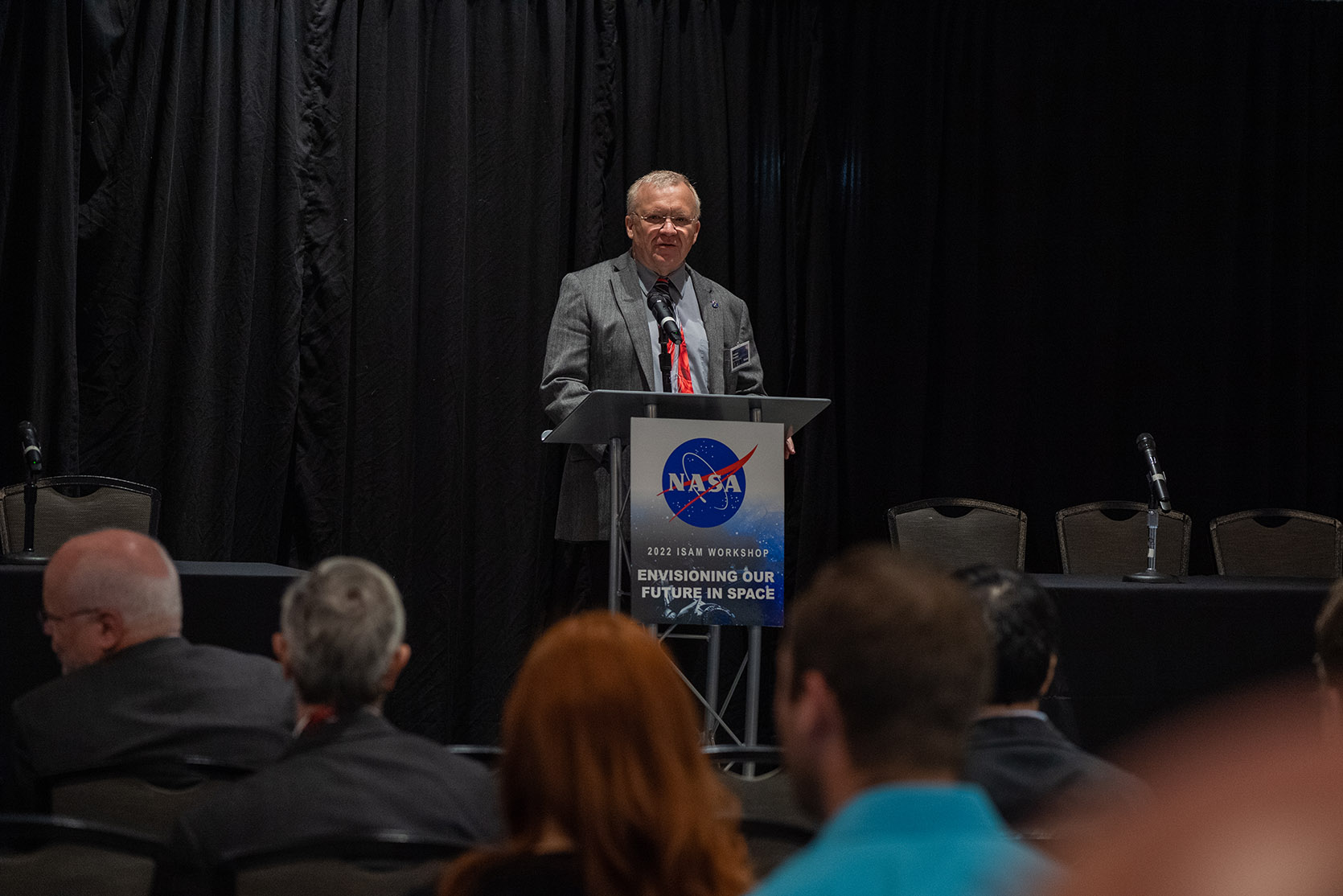 Jim Reuter, NASA associate administrator for the Space Technology Mission Directorate, addresses workshop attendees