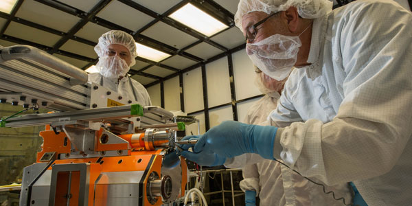 NASA engineers at NASA's Goddard Space Flight Center prepare the RELL for flight.