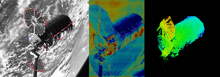Raven images in visible visible infrared and lidar of a Cygnus spacecraft visiting the International Space Station  